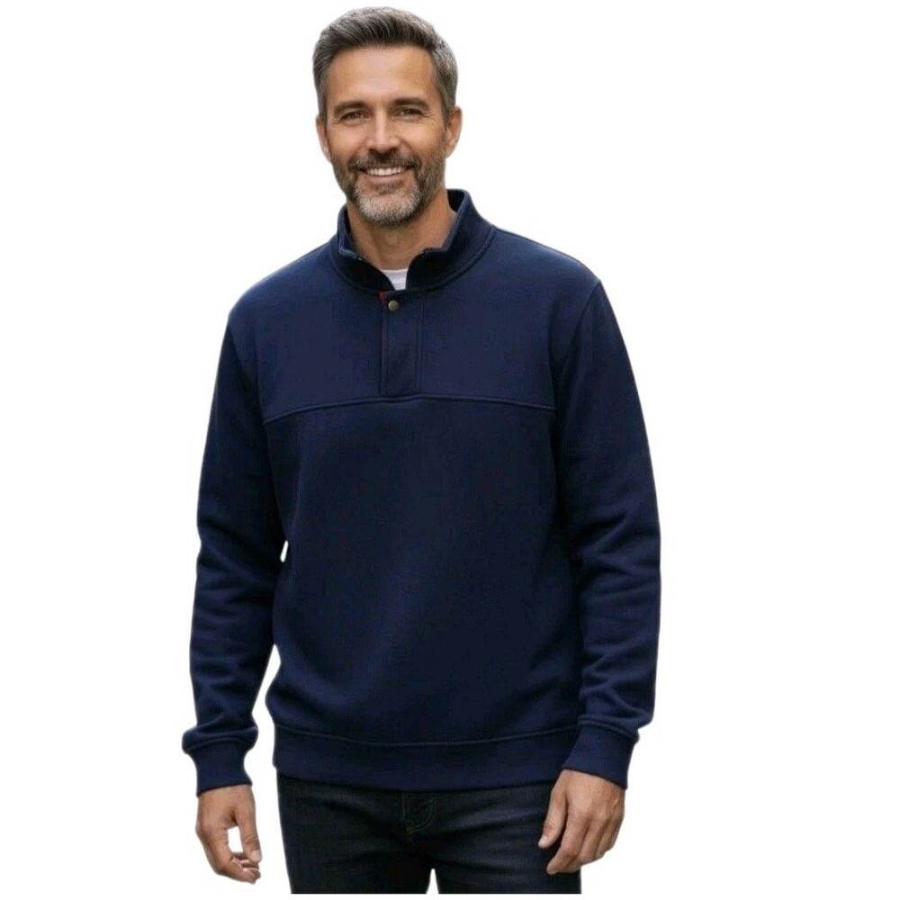 Orvis Signature Cotton Blend Quarter Zip Pullover Sweatshirt Men's XXL Blue